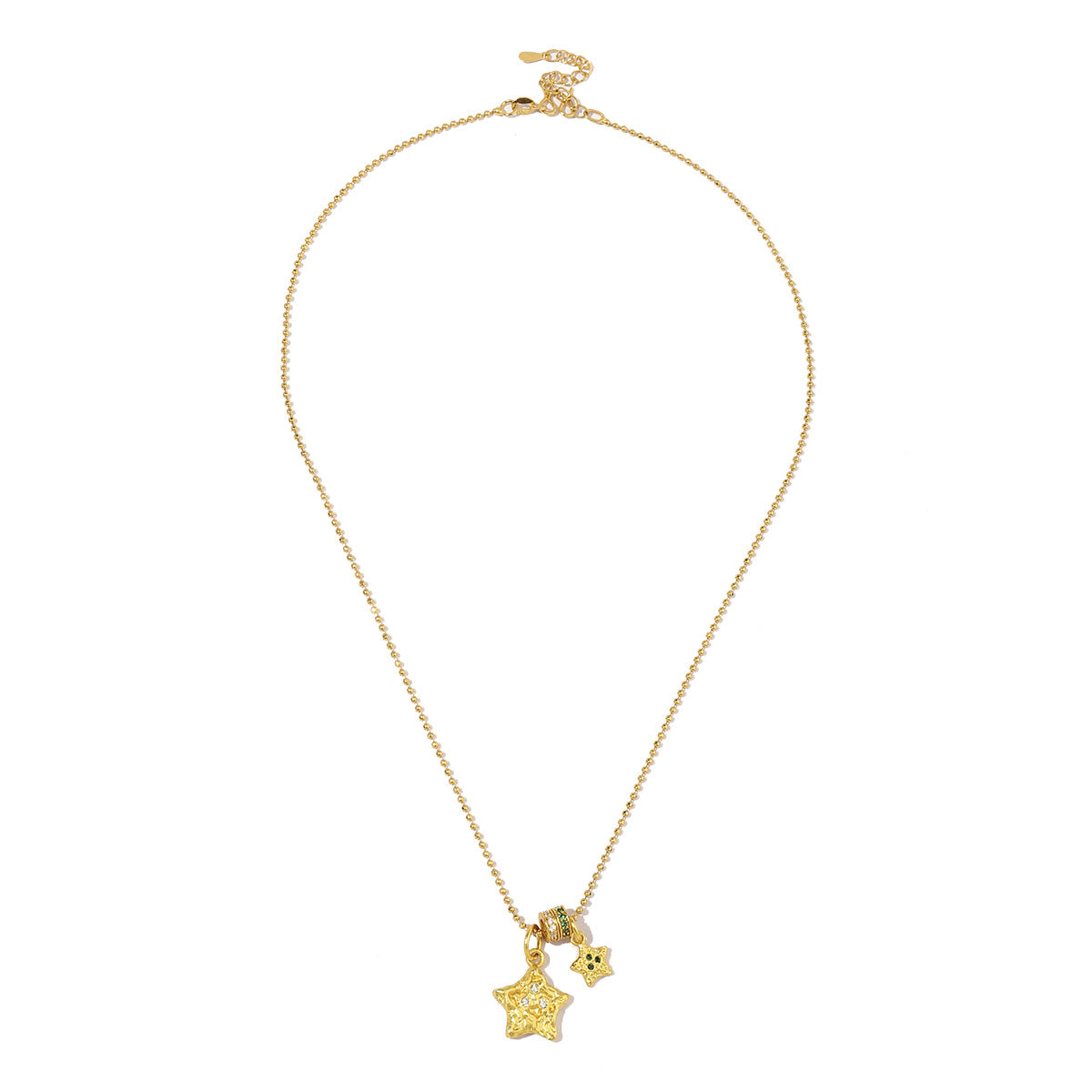 Plated 24K real gold star elephant sand gold necklace