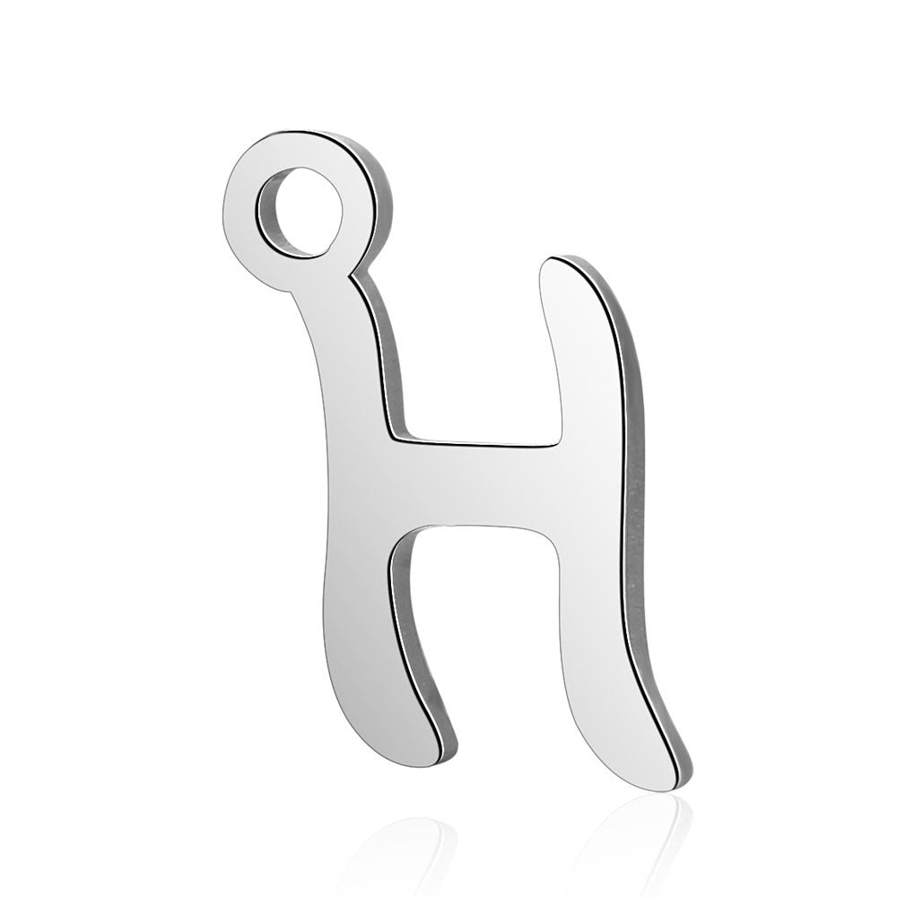 20 pcs/package steel color 26 English letters Titanium steel pendant