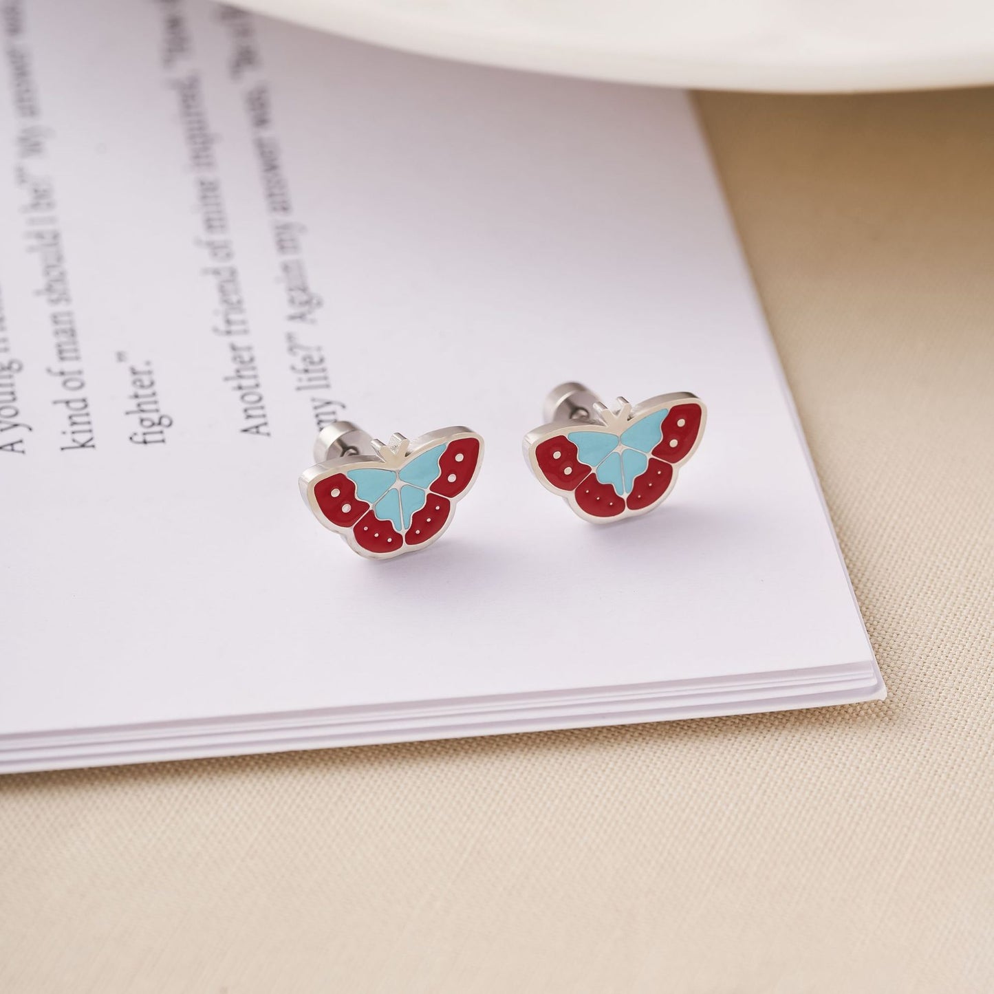 Cute Fruit & Daisy Titanium Steel Stud Earrings — Women's Non-Fading