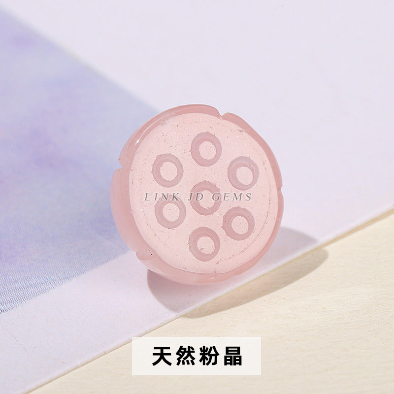 Cuentas sueltas de accesorios de vaina de loto de ágata de jade de 12 mm