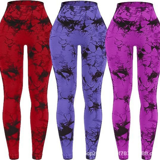 Tie-dye yoga suit leggings