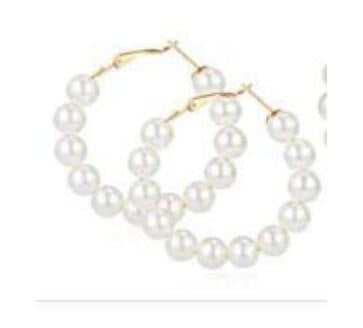 Retro Pearl Hoop Earrings