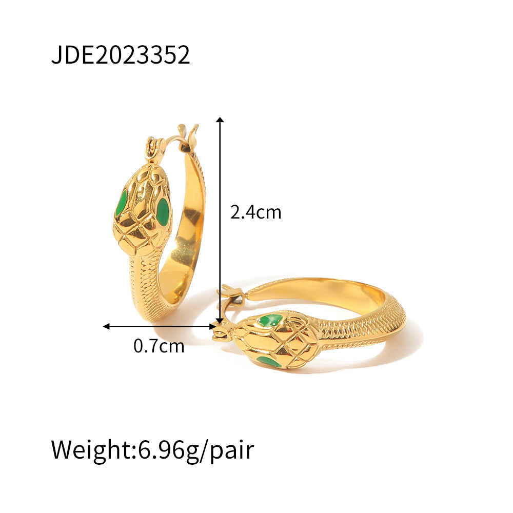Snake Green Eye Earrings