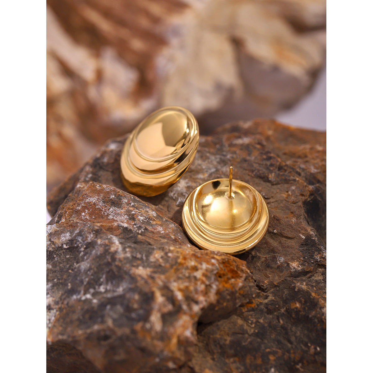 Oval Concave Earrings