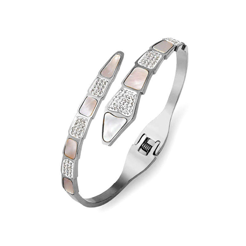 Women's Openable Titanium Steel Snake-Bone Bracelet