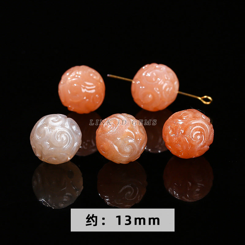 Orange moonstone carving sunstone