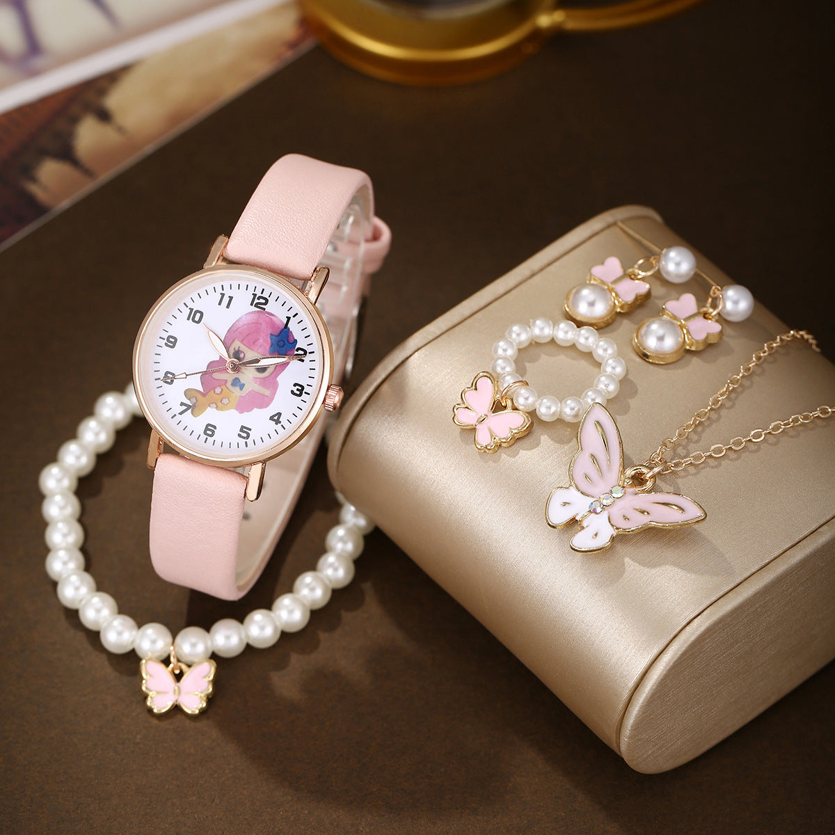 Cute Mermaid Quartz Watch Set