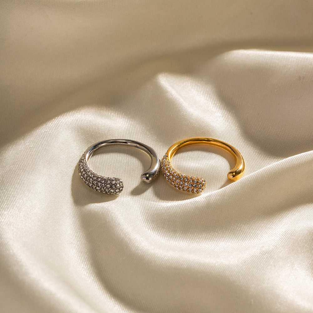 Anillo abierto de diamante blanco