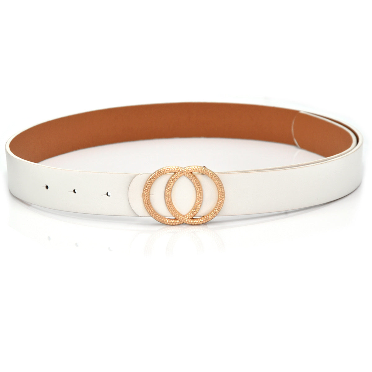 Round buckle belt for women, casual