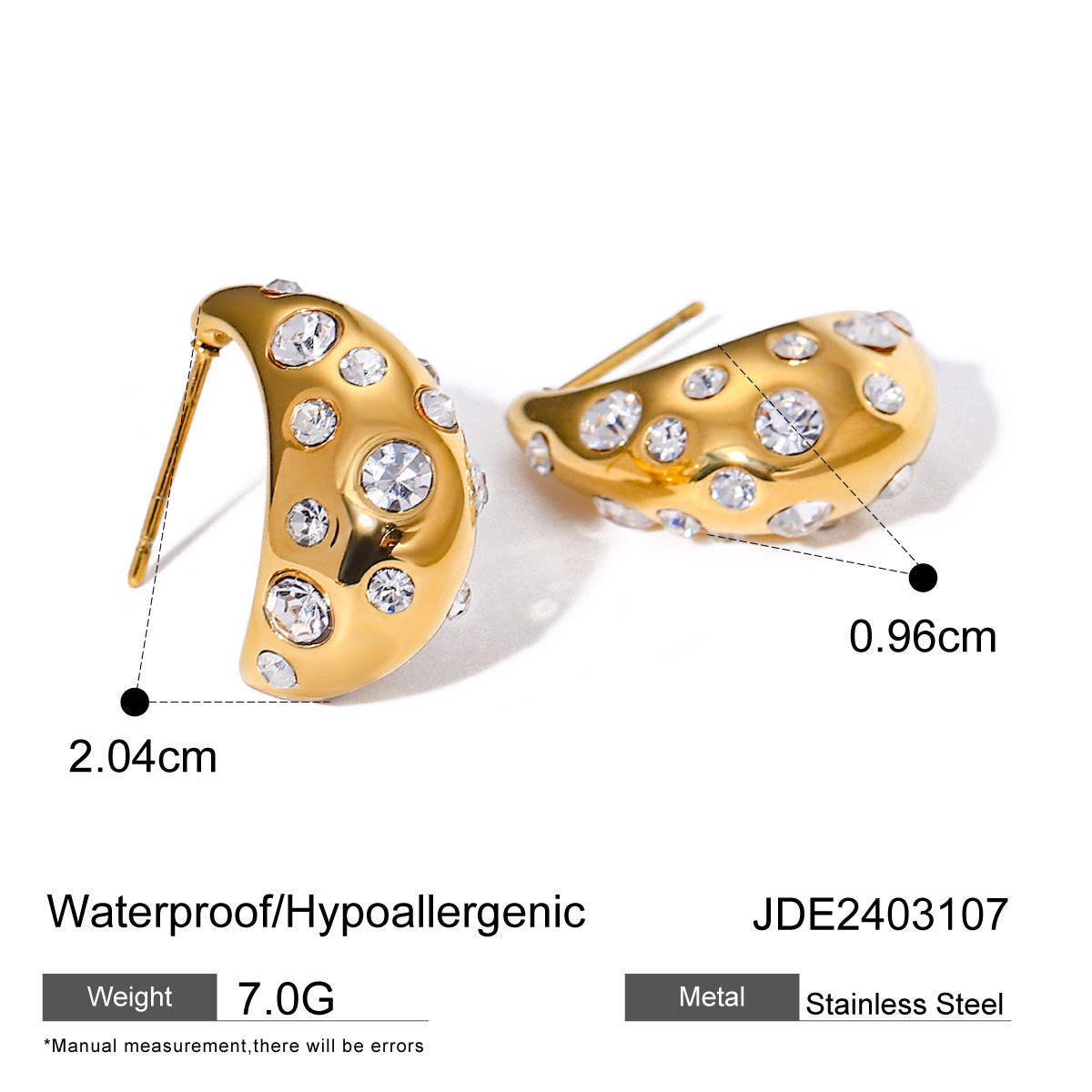Teardrop Shaped Rhinestone Earrings