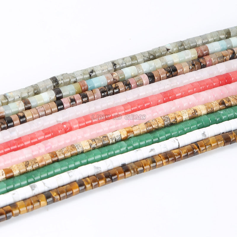 2 * 4Mm Jade Crystal Right Angle Disc Loose Beads