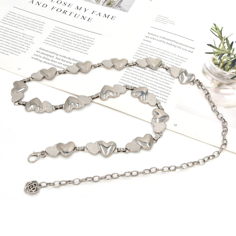Peach heart waist chain women's fashion