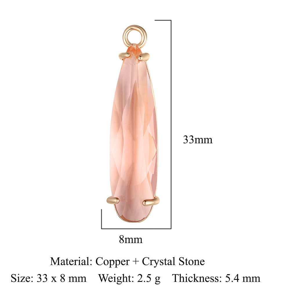 Colgante de cristal de cobre con forma de mariposa y gota de agua
