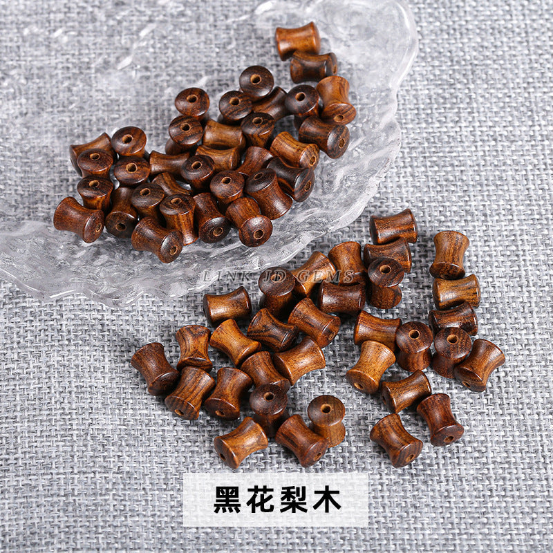 Green sandalwood slub beads Golden silk sandalwood loose beads