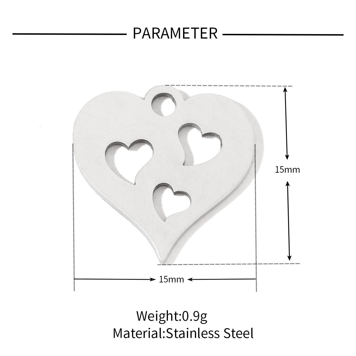 20 pcs/pack love star round titanium steel DIY pendant