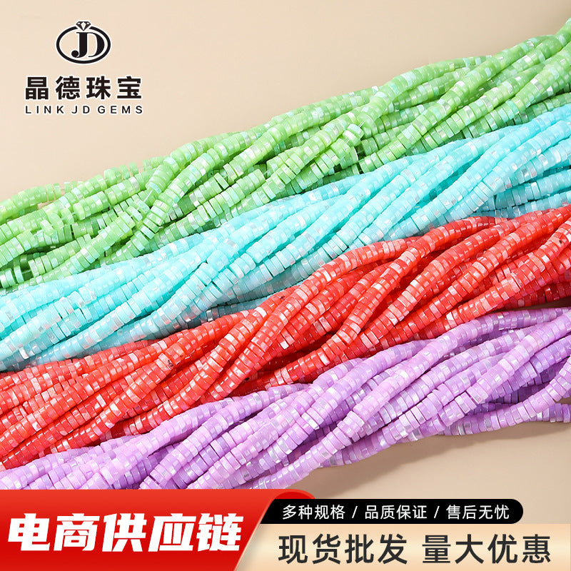 2 * 6Mm multi-color horseshoe snail shell right angle round piece loose beads