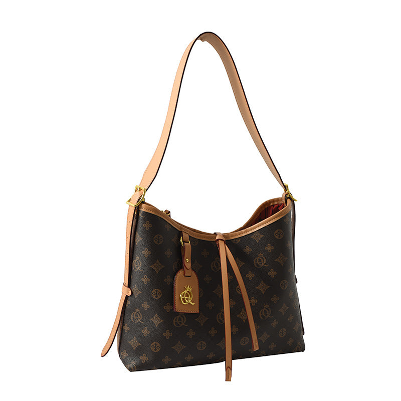 Versatile retro printed tote women's bag