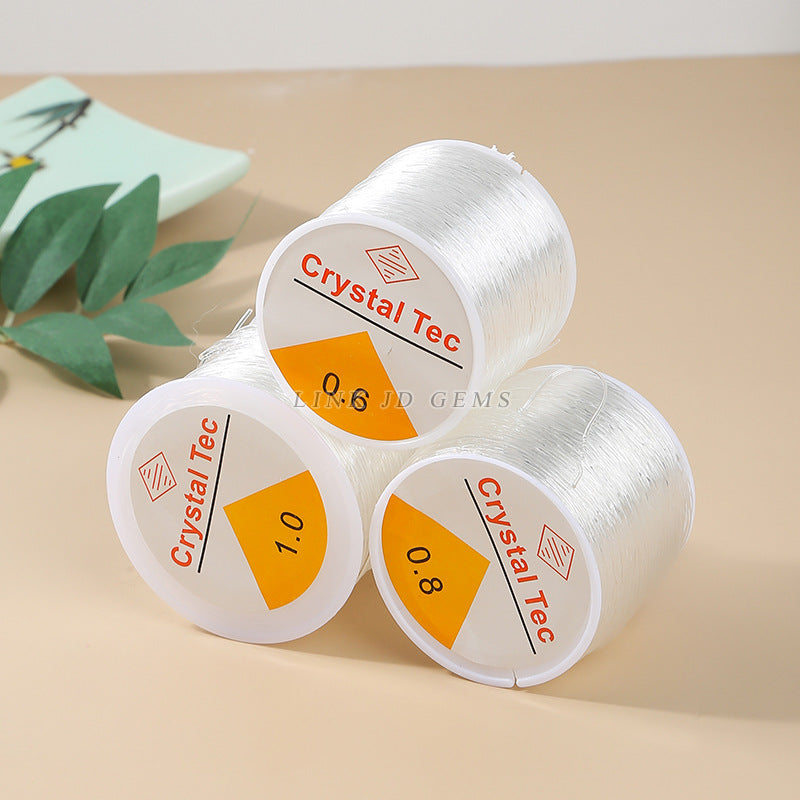 Transparent crystal elastic thread