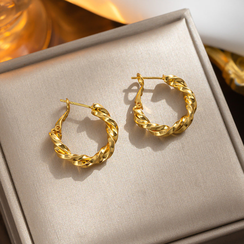 Punho de orelha de titânio torcido exagerado, luxo elegante