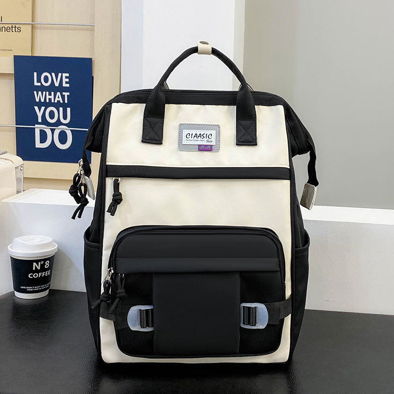 Student school bag, large capacity nylon backpack