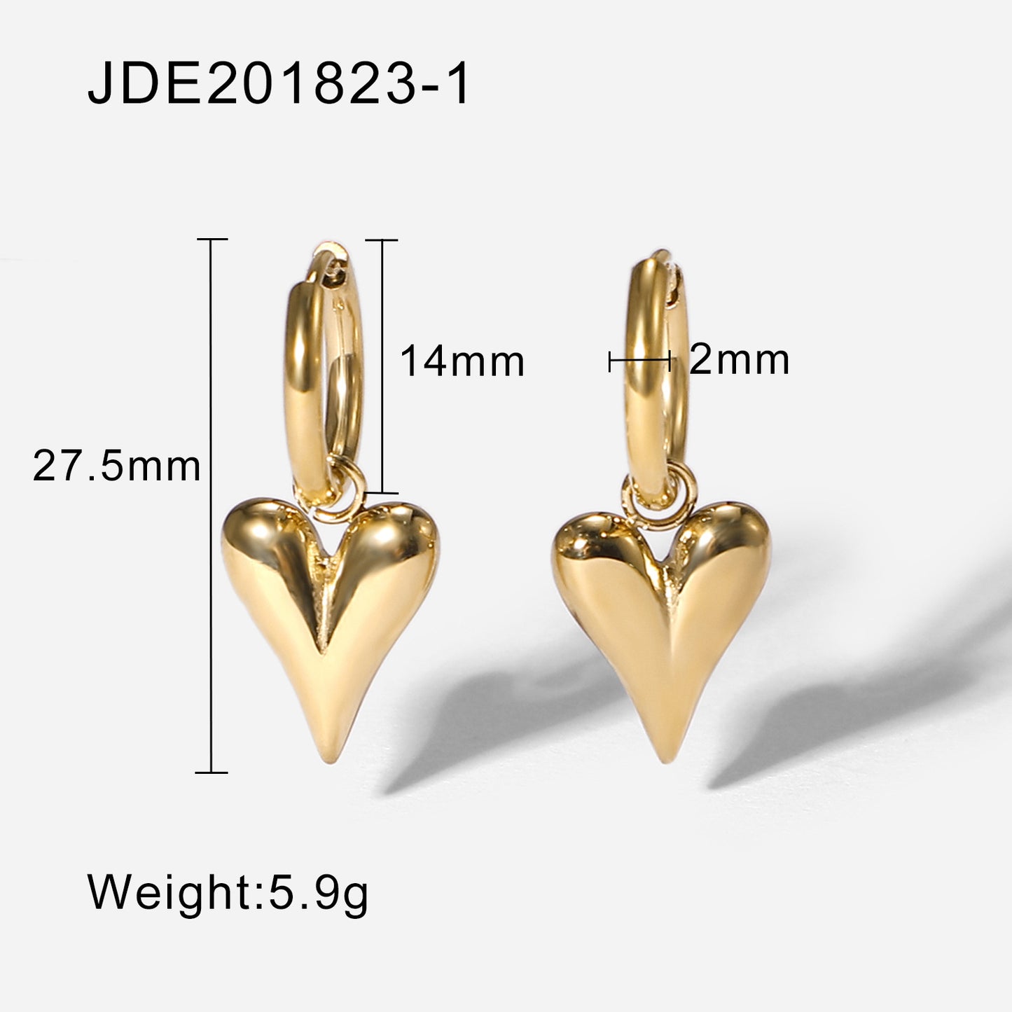 Heart Earrings 14K