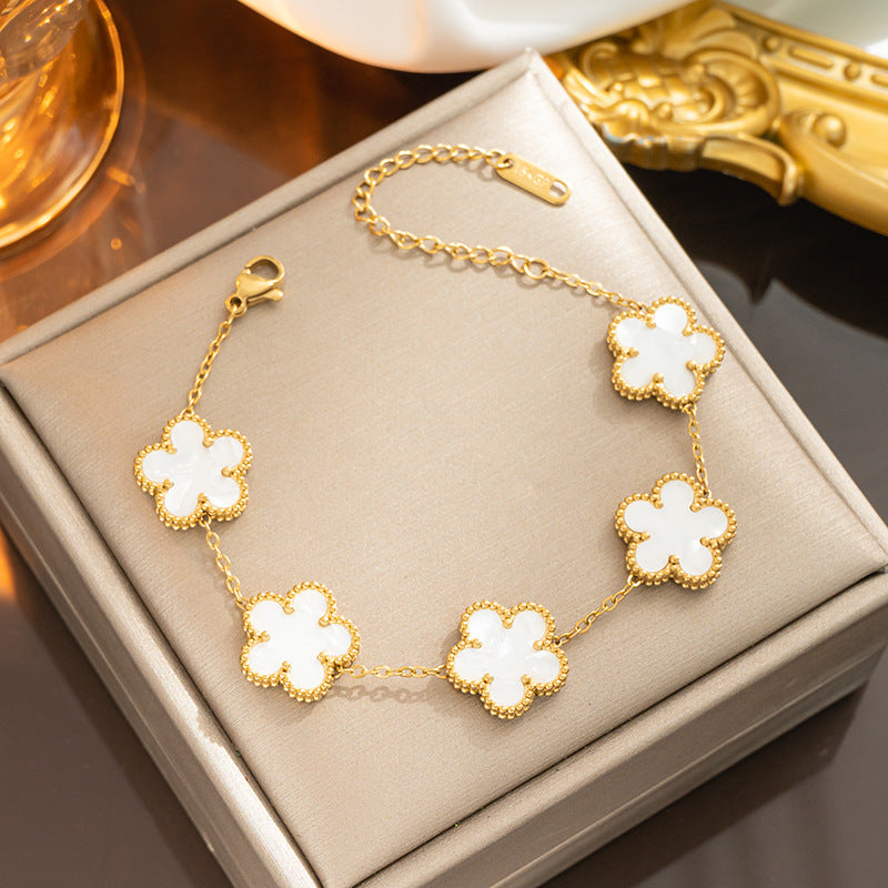 Western Style Plum Blossom Double-Sided Bracelet