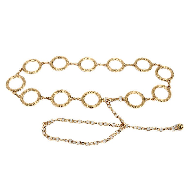 Pattern ring slim chain waist chain