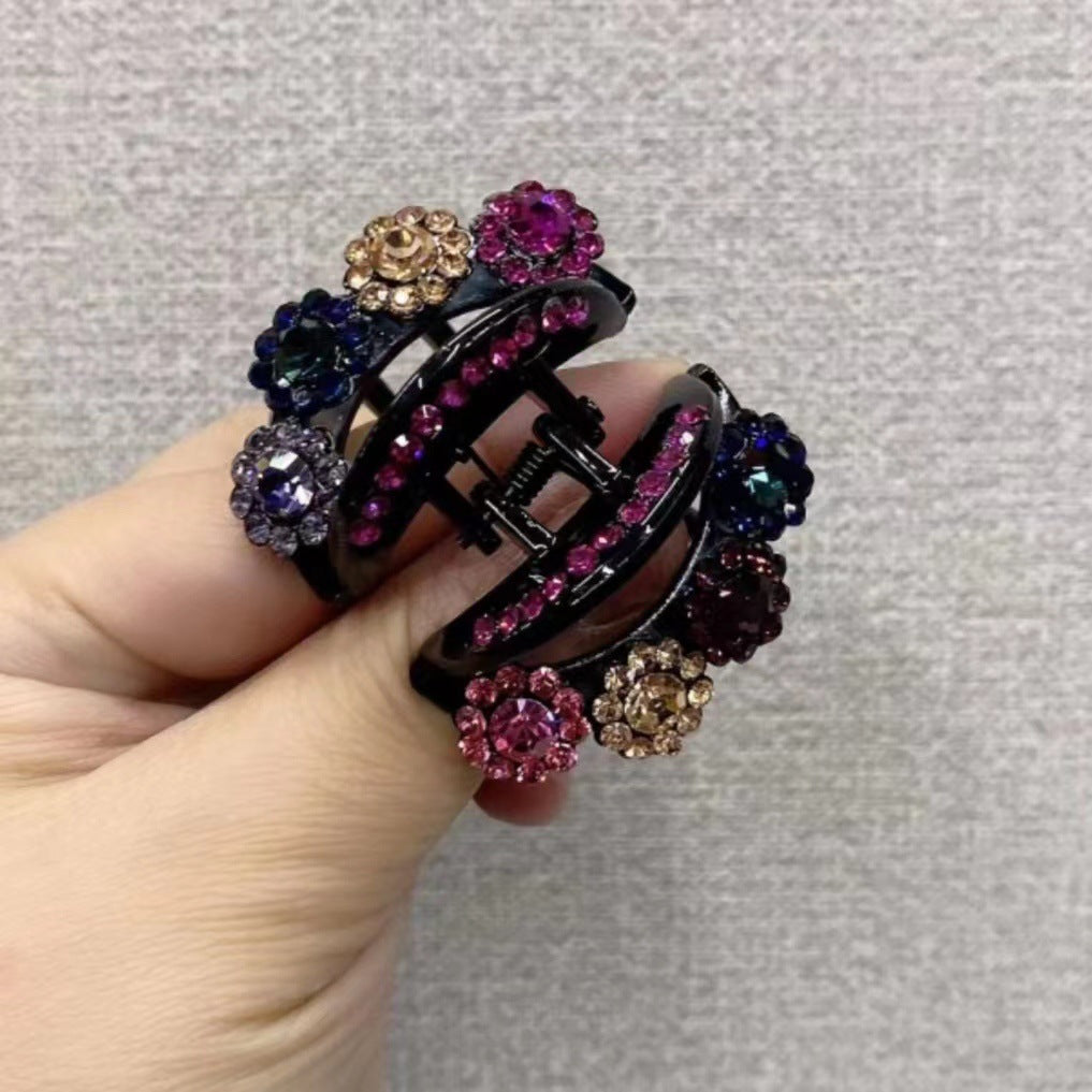 Pinza con forma de garra con diseño floral y diamantes de imitación
