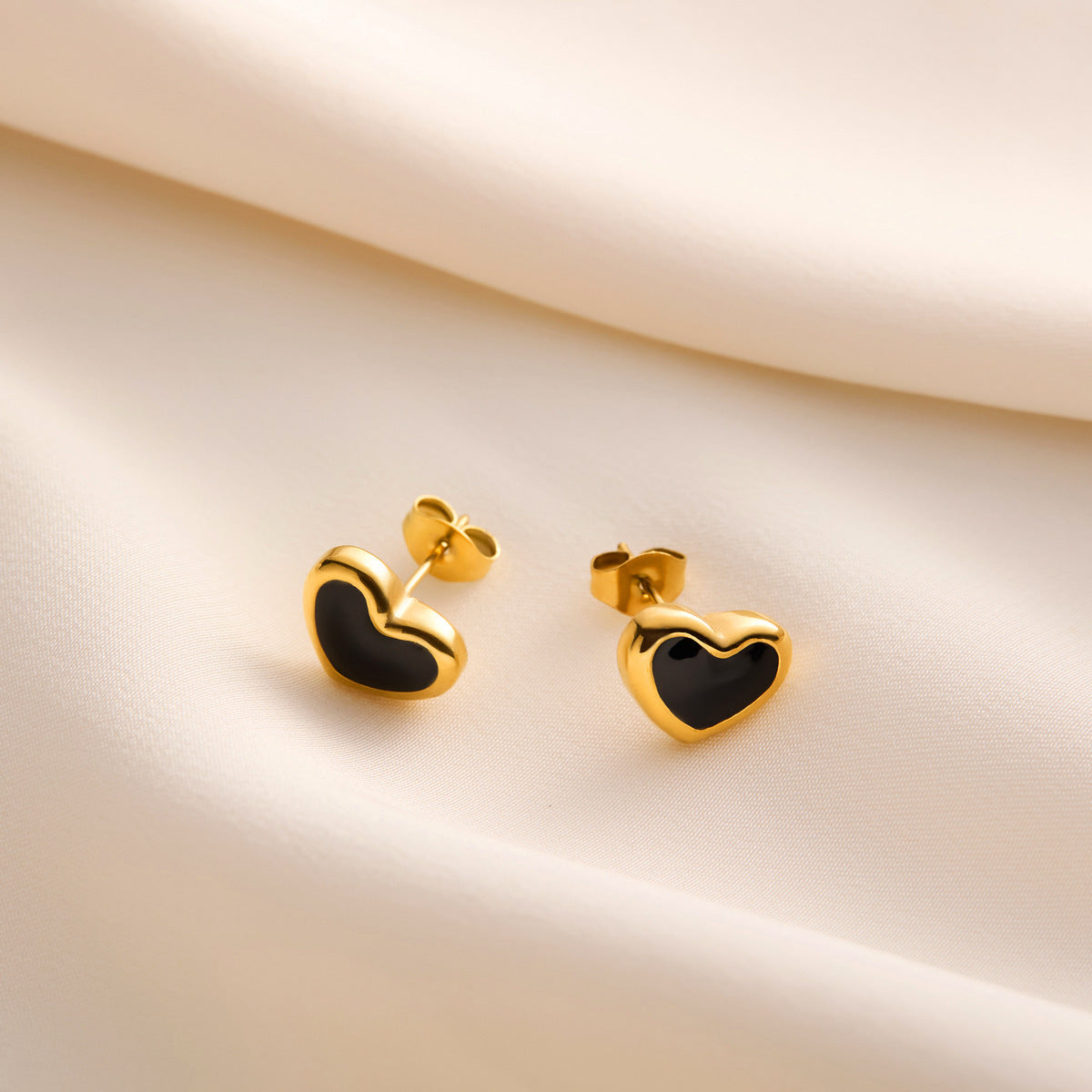 Red Love Titanium Steel Earrings Jewelry