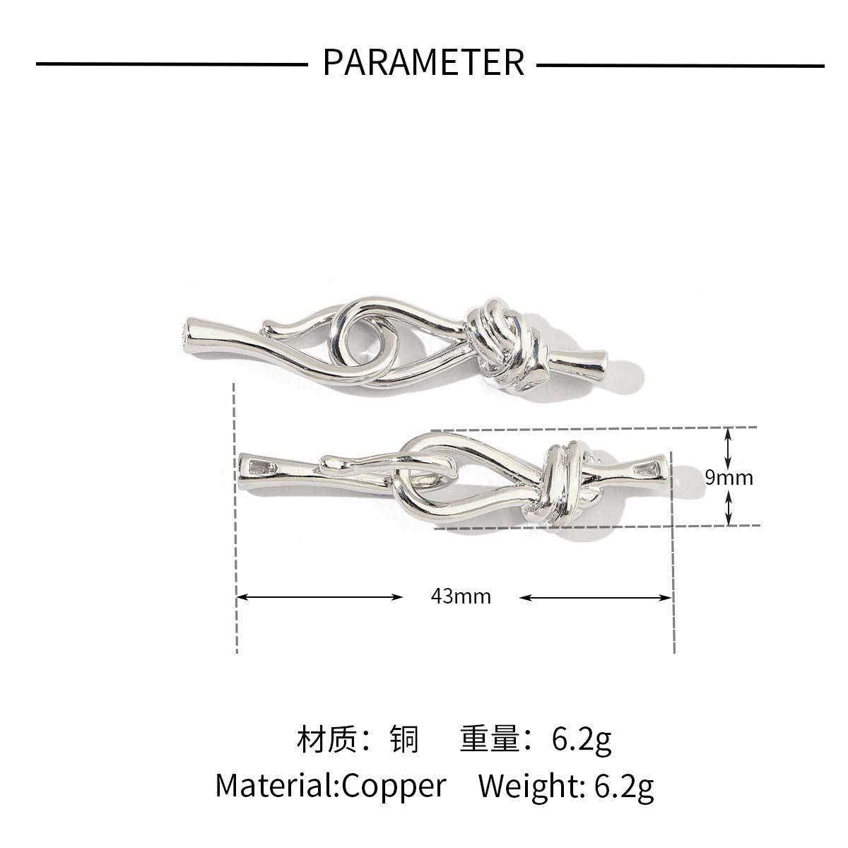 18K real gold copper zircon detachable connecting buckle