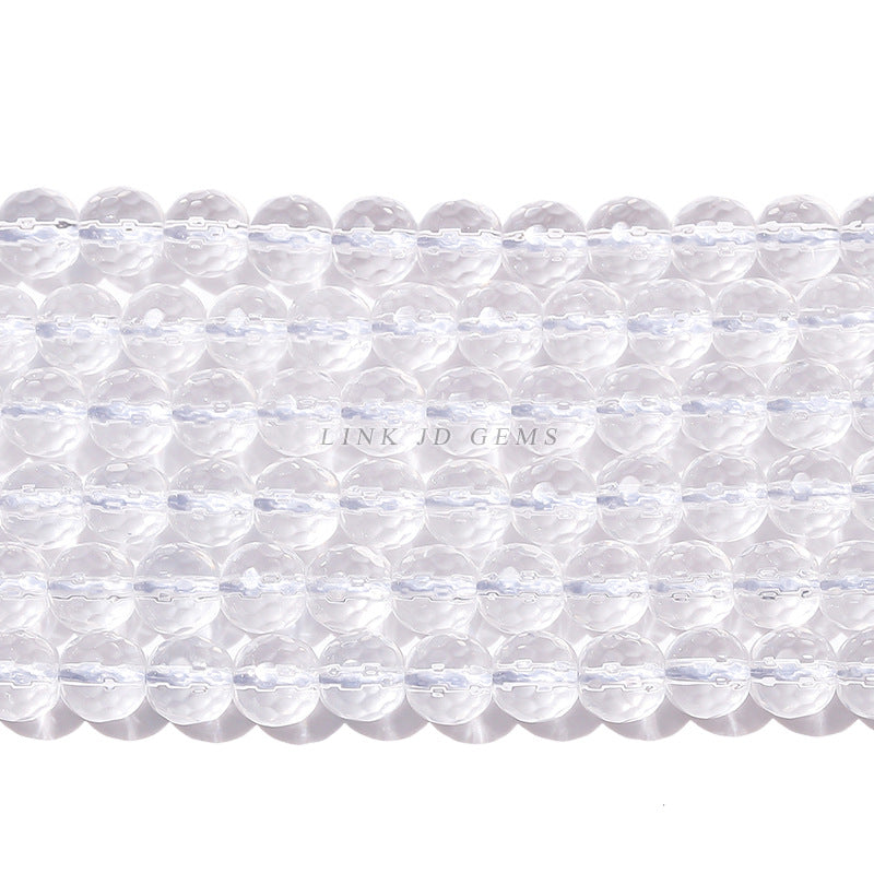 High quality faceted synthetic white crystal round beads loose beads