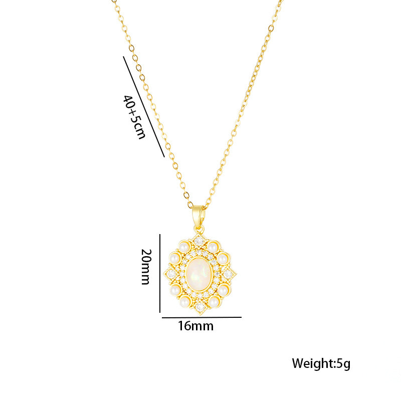 Collar de moda con colgantes de corazón, luna y estrella, acero titanio