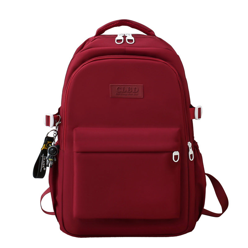 Mochila escolar de color liso, mochila informal de gran capacidad.