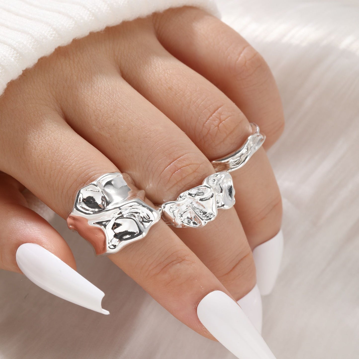 Irregular Texture Ring Set