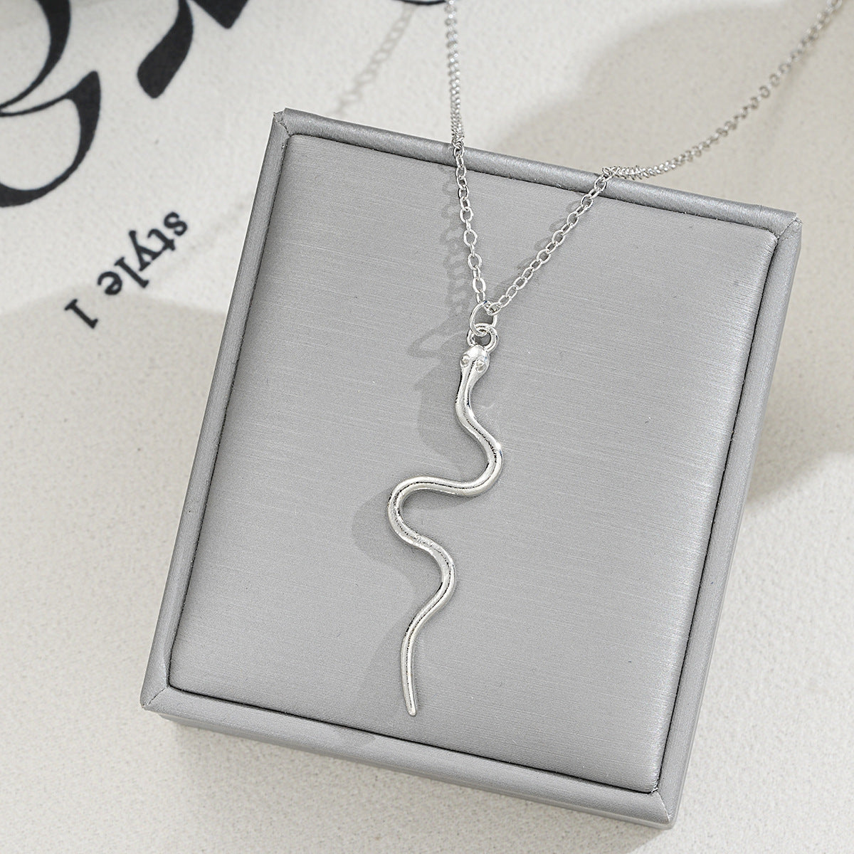 Rose Gold Snake Pendant Necklace