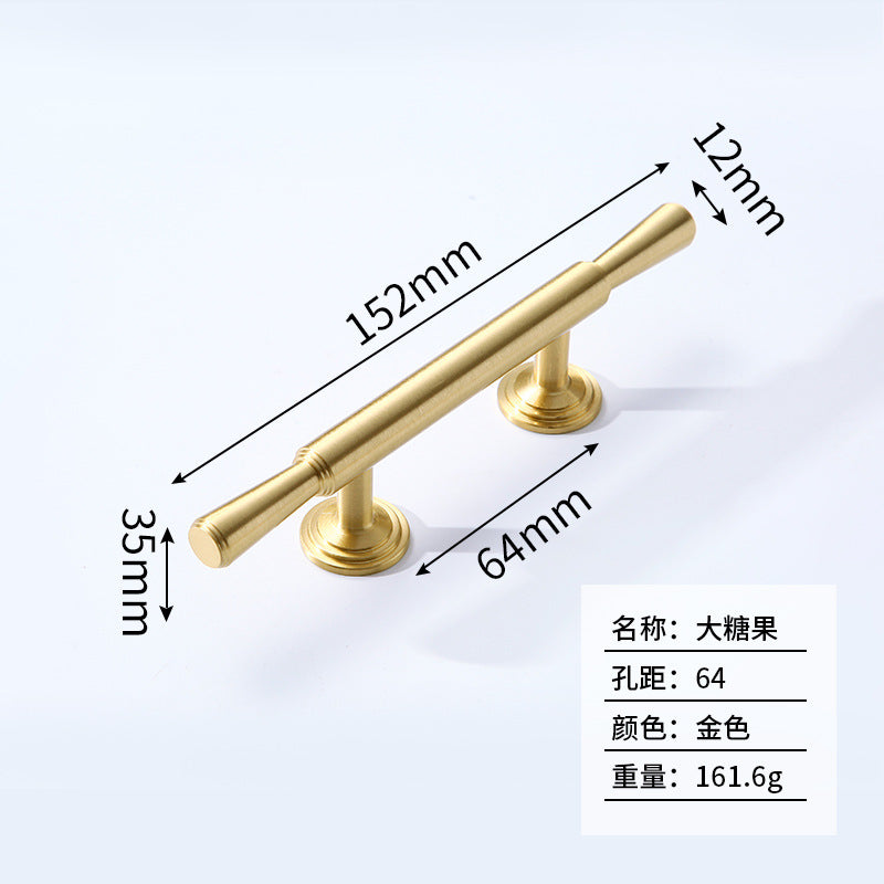 Solid cabinet door gold brass handle