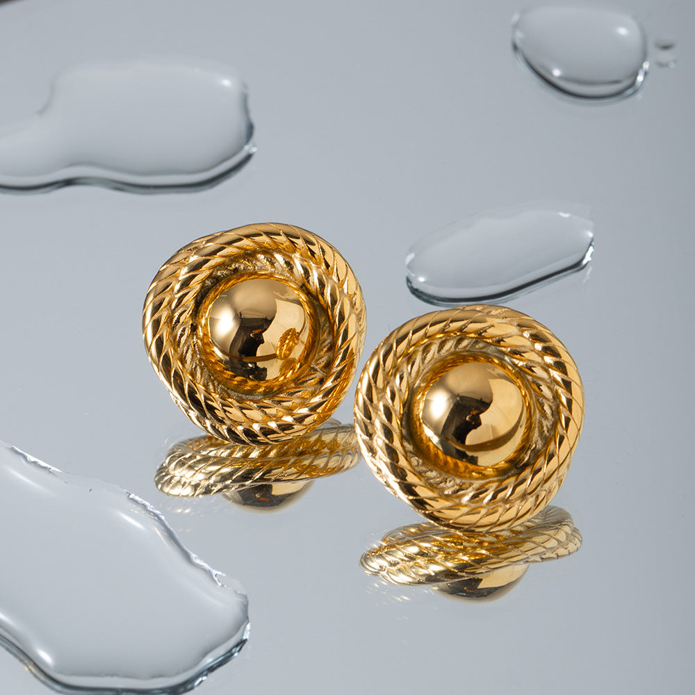 Threaded Round Earrings