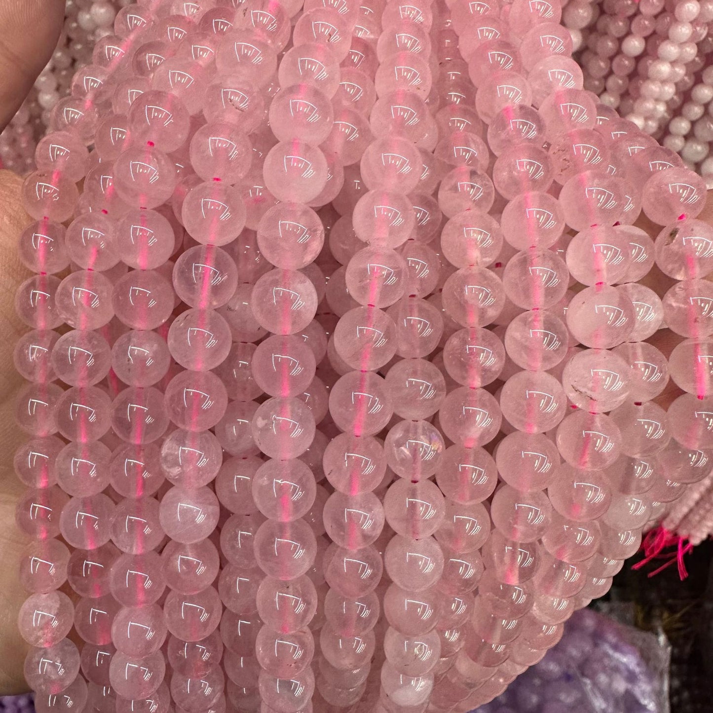 6-12mm natural Madagascar pink crystal beads