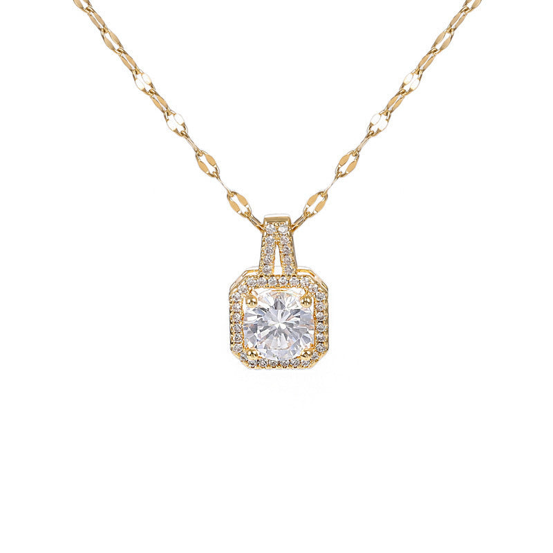 Square zircon necklace