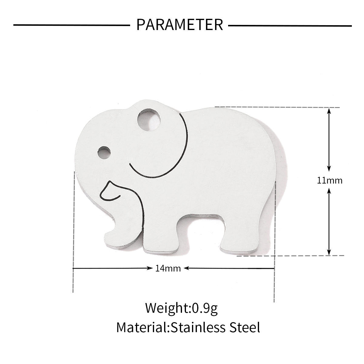 20 pcs/pack frog elephant bat titanium steel DIY pendant