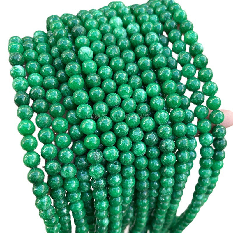 A grade dry green chalcedony loose beads