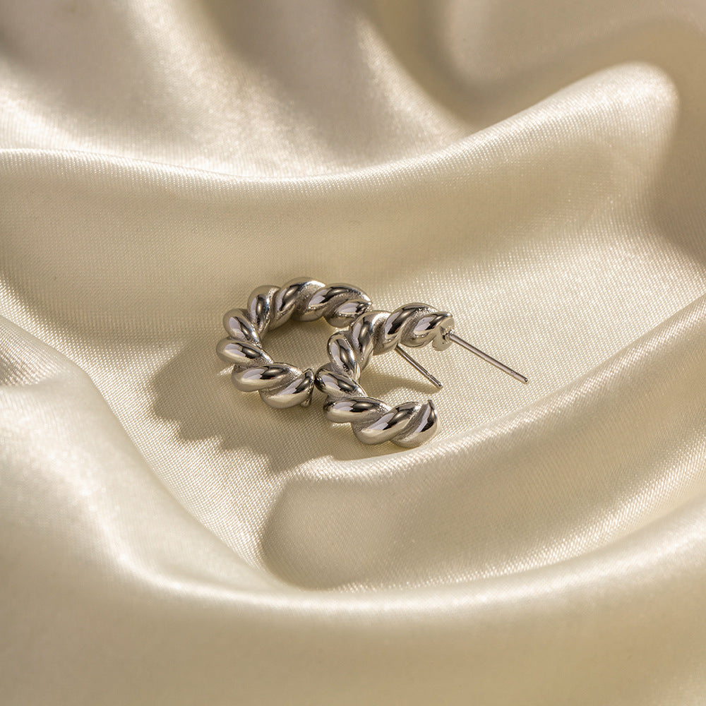Twisted spiral hoop earrings