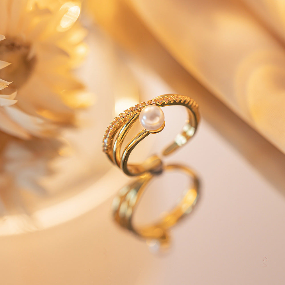 Real gold electroplated zircon ring.