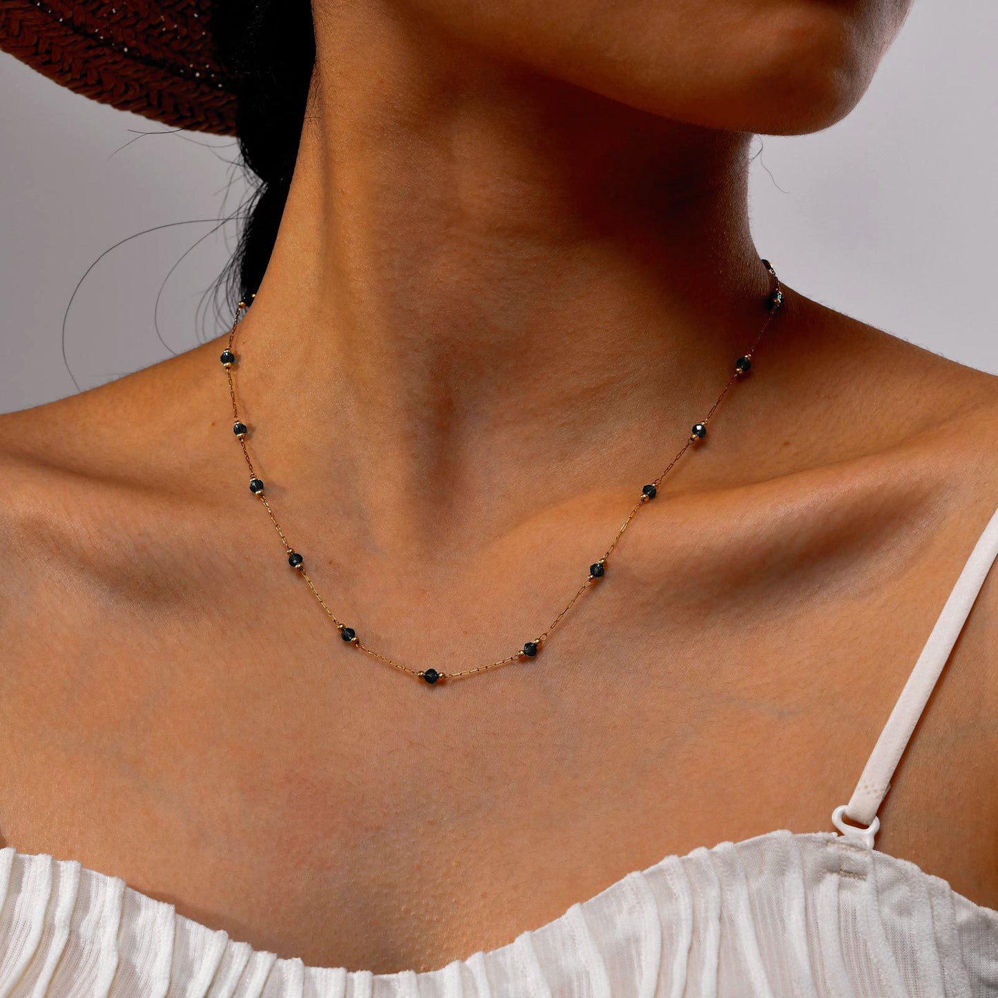 Natural Obsidian Bead Bracelet — Titanium Steel, Fade-Resistant