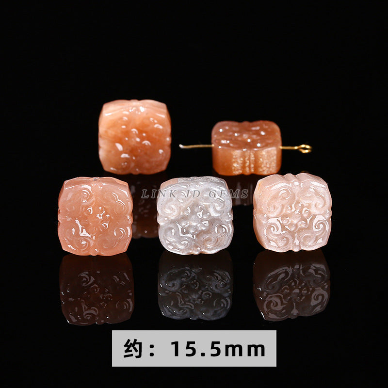 Orange moonstone carving sunstone