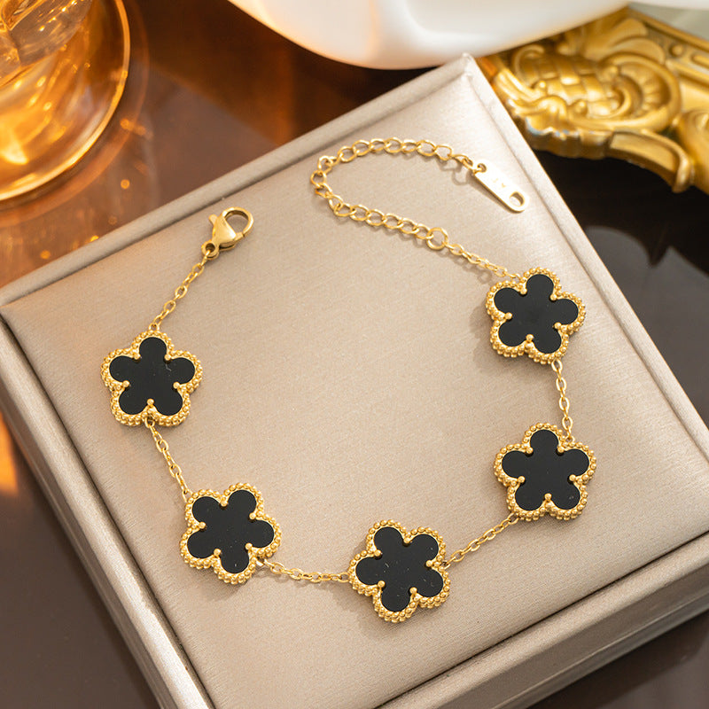 Western Style Plum Blossom Double-Sided Bracelet