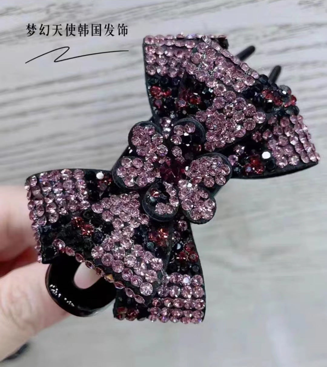 Leopard print butterfly three-tooth grab clip hair accessories