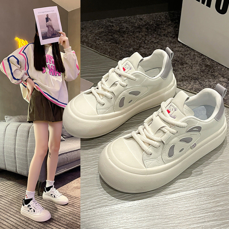 Panda women's platform casual thick-soled sneakers