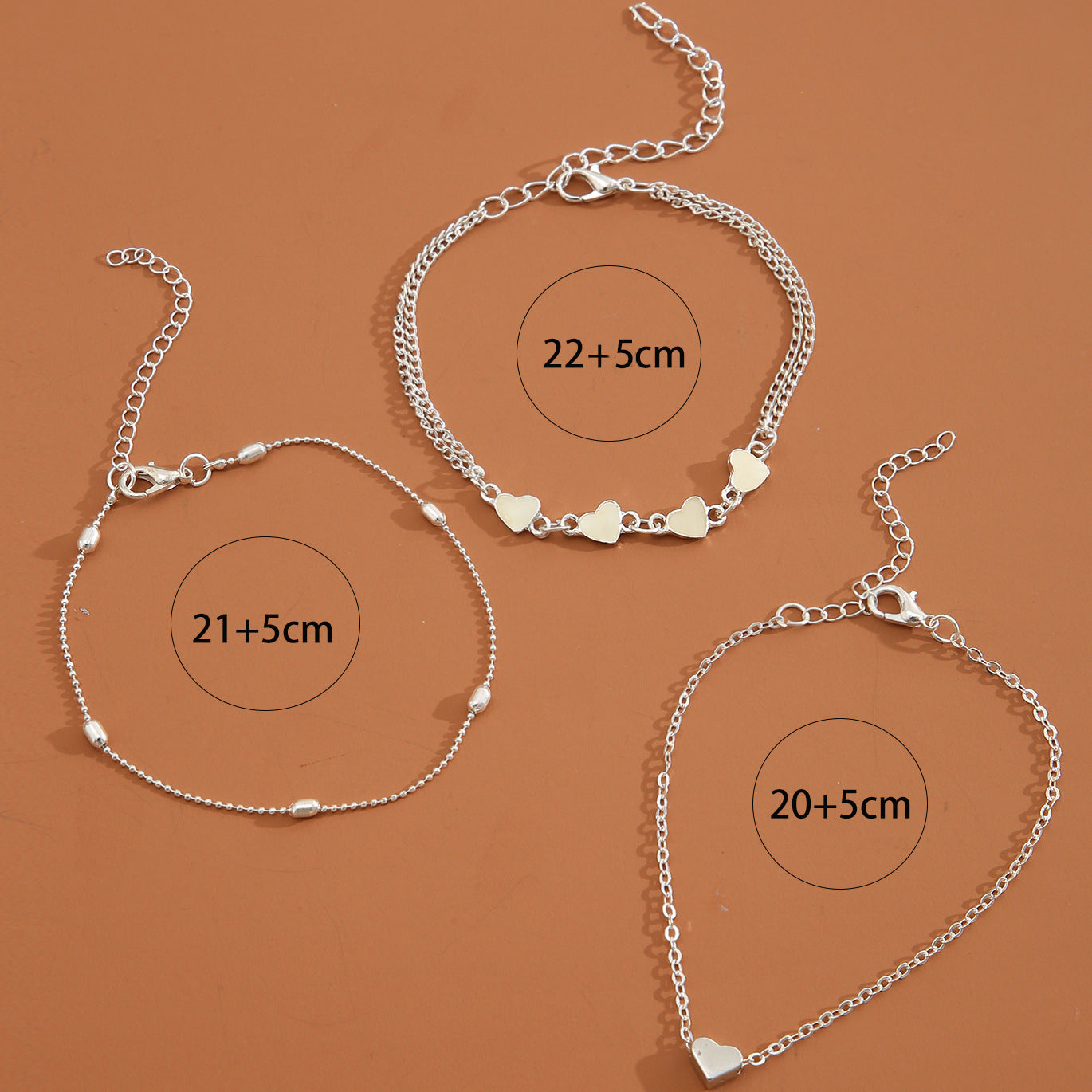 Summer beach multi-layer love anklet wholesale