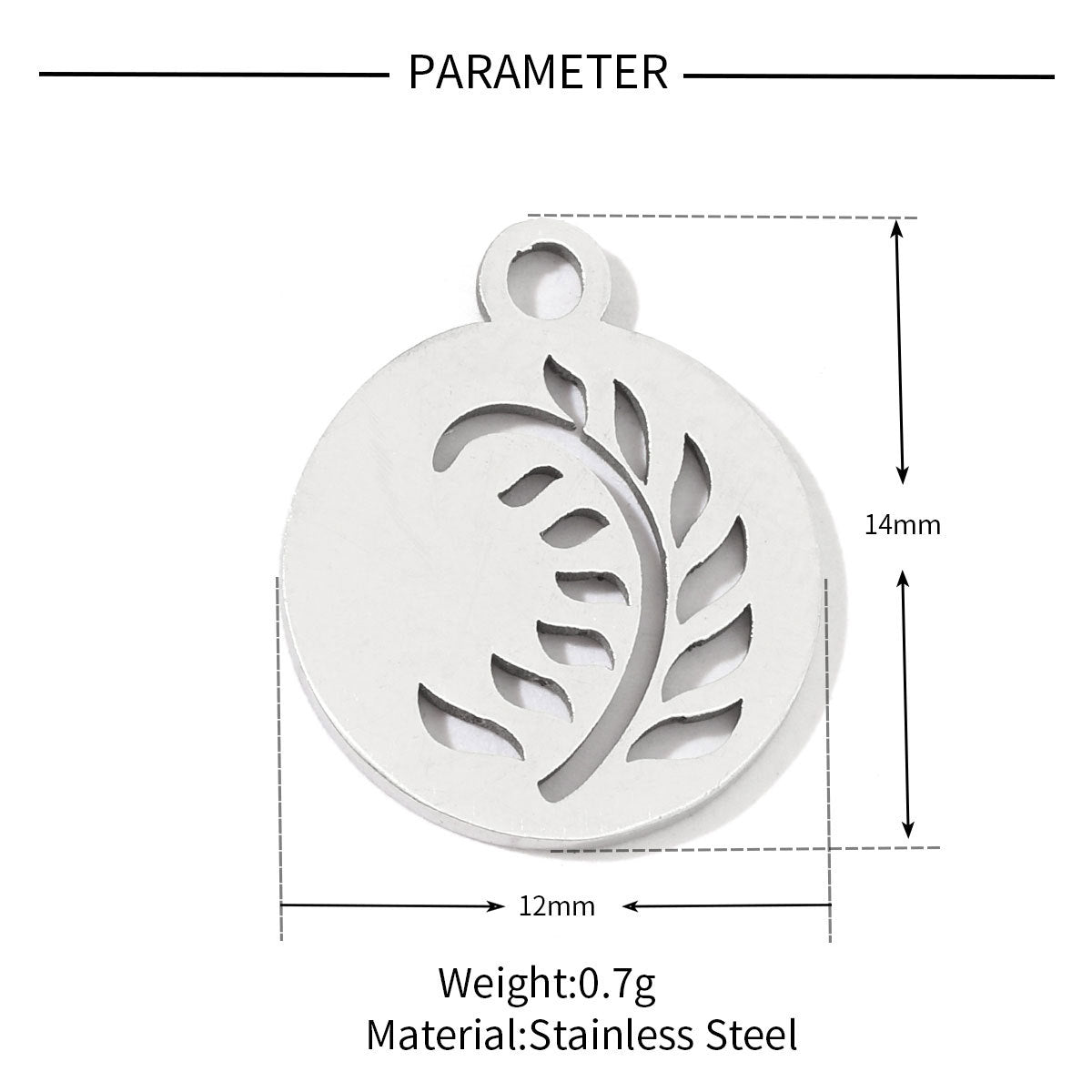 20 pcs/pack Flower Life Tree Hand Titanium Steel Pendant